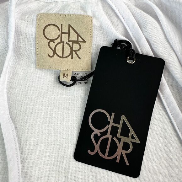 Chaser Women’s Medium Vintage Jersey Ruffle Strappy Cross Back Tank White NWT - Picture 6 of 8